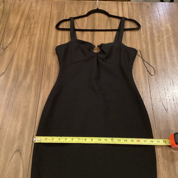 Revolve Likely Tia cutout peplum mermaid black midi bodycon cocktail dress 6 - Picture 7 of 12